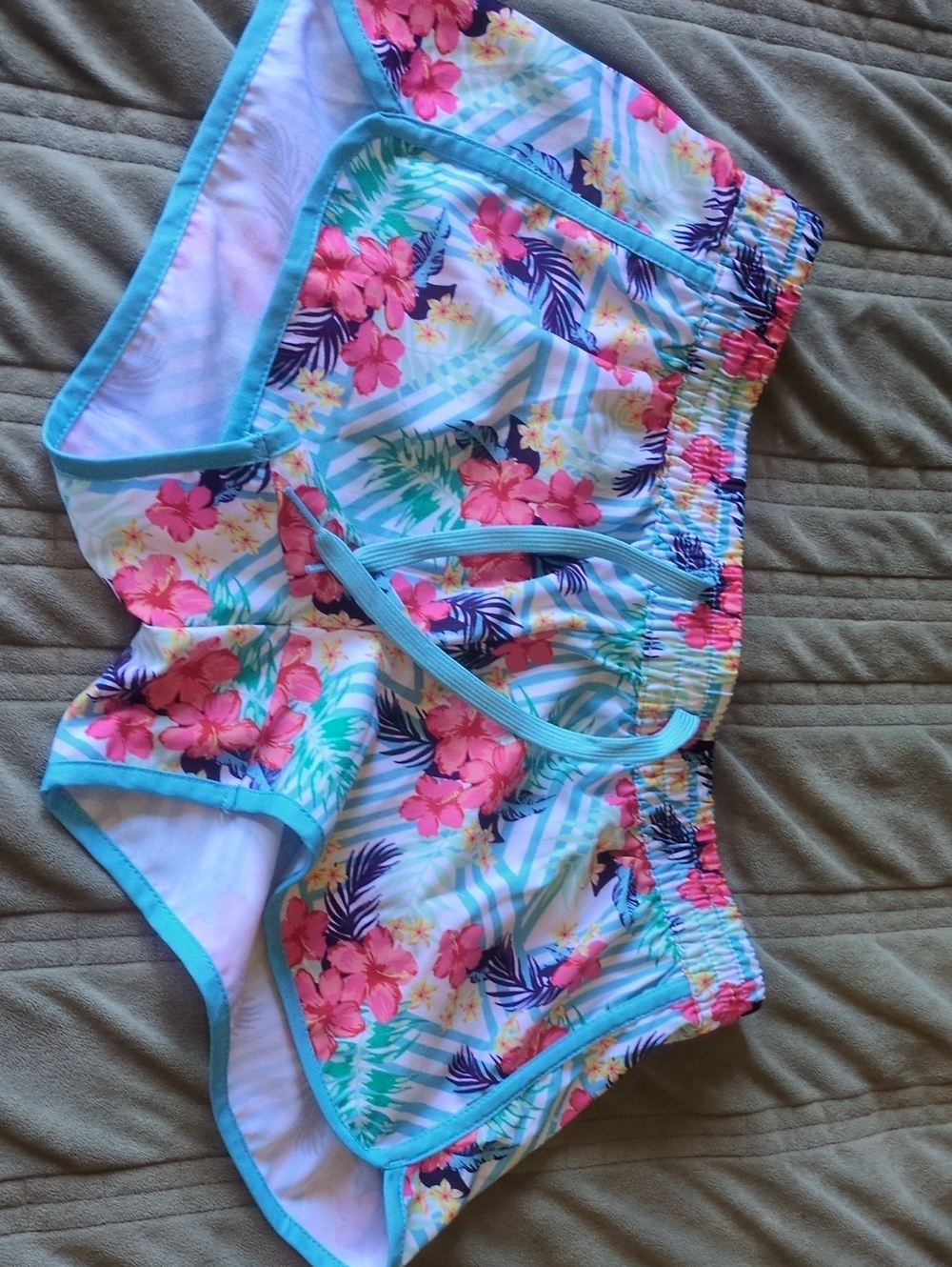 Tipsy Elves Floral Coverup Shorts in Turquoise, Pink, White